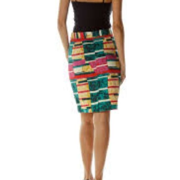 Dolce Vita Sorbet skirt abstract colorful pencil retro 80s 90s 4 small bright - Picture 3 of 10